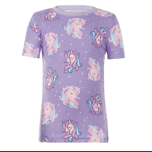 Kids' 4-piece Cotton PJ Set, Unicorn Size 7 - Picture 4 of 7